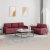 2-dijelni set sofa s jastucima crvena boja vina od tkanine