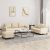 3-dijelni set sofa s jastucima krem od tkanine