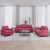 3-dijelni set sofa s jastucima crvena boja vina baršunasti