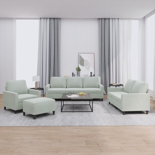 4-dijelni set sofa s jastucima svjetlosivi baršunasti