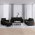 4-dijelni set sofa s jastucima crni baršunasti