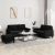 3-dijelni set sofa s jastucima crni baršunasti