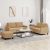 3-dijelni set sofa s jastucima smeđi baršunasti