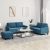 3-dijelni set sofa s jastucima plavi baršunasti