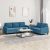 2-dijelni set sofa s jastucima plavi baršunasti