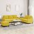 3-dijelni set sofa s jastucima žuti baršunasti