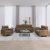 3-dijelni set sofa s jastucima smeđi od tkanine