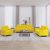 3-dijelni set sofa s jastucima svjetložuti od tkanine