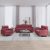 3-dijelni set sofa s jastucima crvena boja vina od tkanine