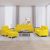 4-dijelni set sofa s jastucima svjetložuti od tkanine