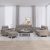 4-dijelni set sofa s jastucima smeđesivi od tkanine