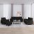 4-dijelni set sofa s jastucima crni od tkanine