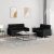 2-dijelni set sofa s jastucima crni od tkanine