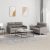 2-dijelni set sofa s jastucima smeđesivi od tkanine