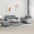 3-dijelni set sofa s jastucima svjetlosivi od tkanine