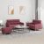 3-dijelni set sofa s jastucima crvena boja vina od tkanine