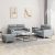 3-dijelni set sofa s jastucima svjetlosivi od tkanine