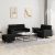 3-dijelni set sofa s jastucima crni od mikrovlakana