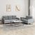 2-dijelni set sofa s jastucima svjetlosivi od tkanine