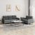 2-dijelni set sofa s jastucima tamnosivi od tkanine