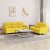 2-dijelni set sofa s jastucima svjetložuti od tkanine