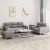 3-dijelni set sofa s jastucima smeđesivi od tkanine