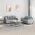 2-dijelni set sofa s jastucima svjetlosivi od tkanine