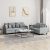 2-dijelni set sofa s jastucima svjetlosivi od tkanine