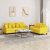 2-dijelni set sofa s jastucima svjetložuti od tkanine