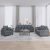 3-dijelni set sofa s jastucima tamnosivi baršunasti