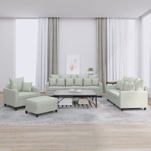4-dijelni set sofa s jastucima svjetlosivi baršunasti