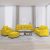4-dijelni set sofa s jastucima žuti baršunasti
