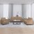 3-dijelni set sofa s jastucima boja cappuccina od umjetne kože