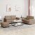 3-dijelni set sofa s jastucima boja cappuccina od umjetne kože