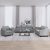 3-dijelni set sofa s jastucima svjetlosivi od tkanine