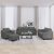 4-dijelni set sofa s jastucima tamnosivi od tkanine