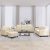 4-dijelni set sofa s jastucima krem od tkanine