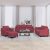 4-dijelni set sofa s jastucima crvena boja vina od tkanine
