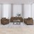 3-dijelni set sofa s jastucima smeđi od tkanine