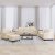 4-dijelni set sofa s jastucima krem od tkanine