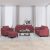 4-dijelni set sofa s jastucima crvena boja vina od tkanine