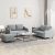 3-dijelni set sofa s jastucima svjetlosivi od tkanine