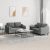 2-dijelni set sofa s jastucima tamnosivi od tkanine