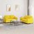 2-dijelni set sofa s jastucima svjetložuti od tkanine