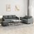 3-dijelni set sofa s jastucima tamnosivi od tkanine