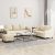 3-dijelni set sofa s jastucima krem od tkanine