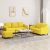 3-dijelni set sofa s jastucima svjetložuti od tkanine