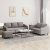 3-dijelni set sofa s jastucima smeđesivi od tkanine