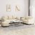 3-dijelni set sofa s jastucima krem od mikrovlakana