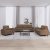 3-dijelni set sofa smeđi od tkanine